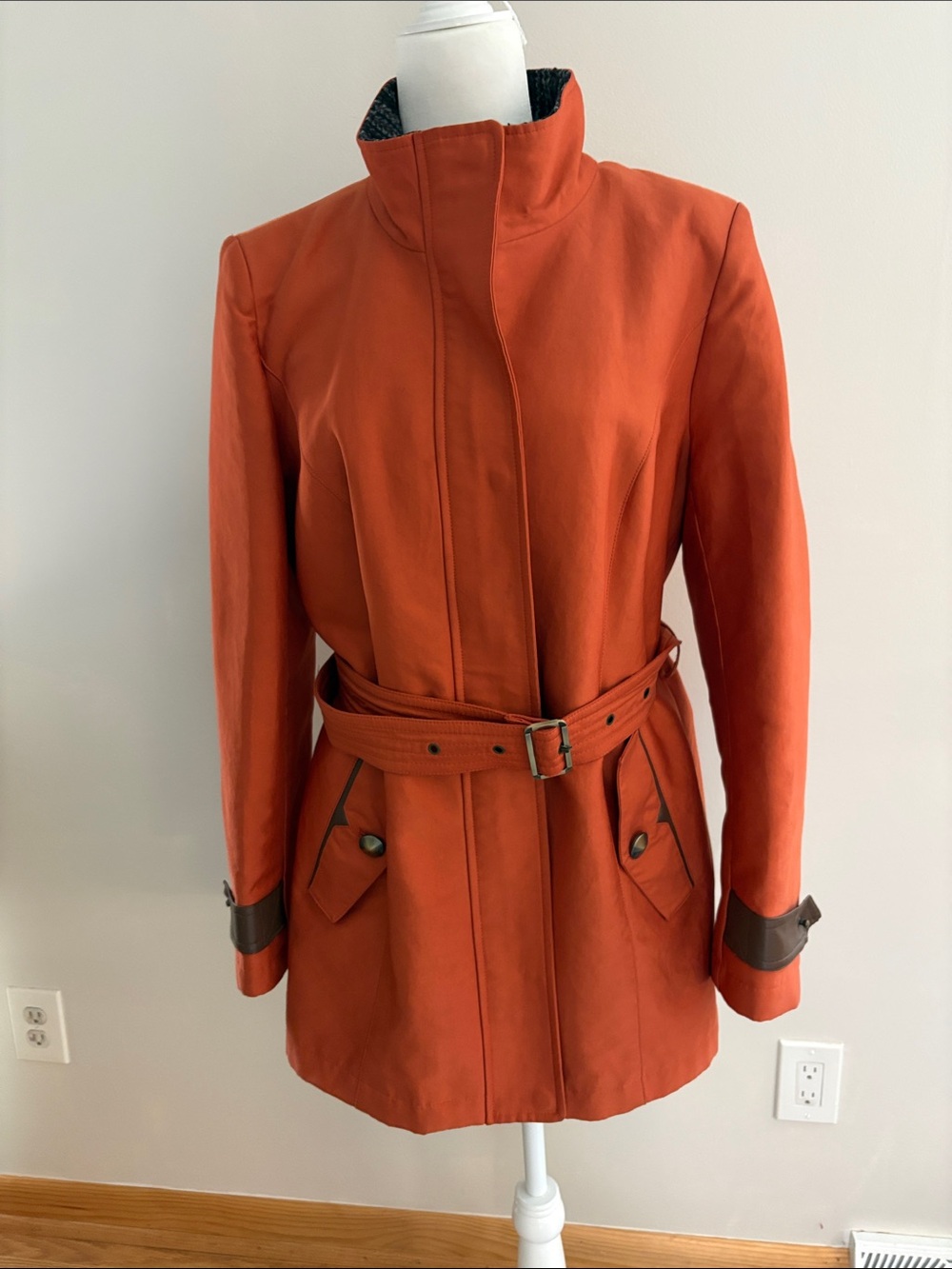Sam Edelman Burnt Orange Belted Trench Coat